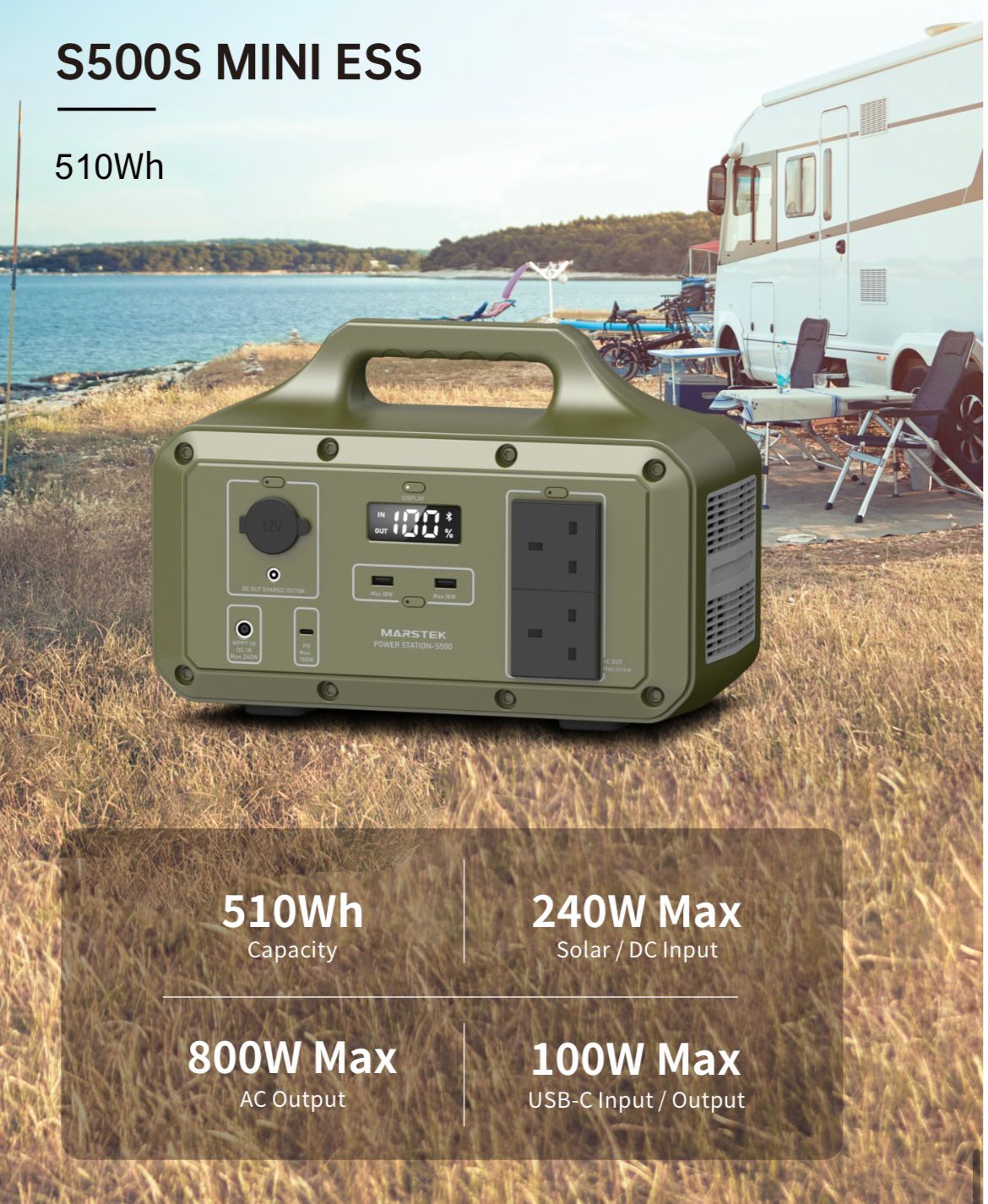 MARSTEK 510Wh Portable Power Station