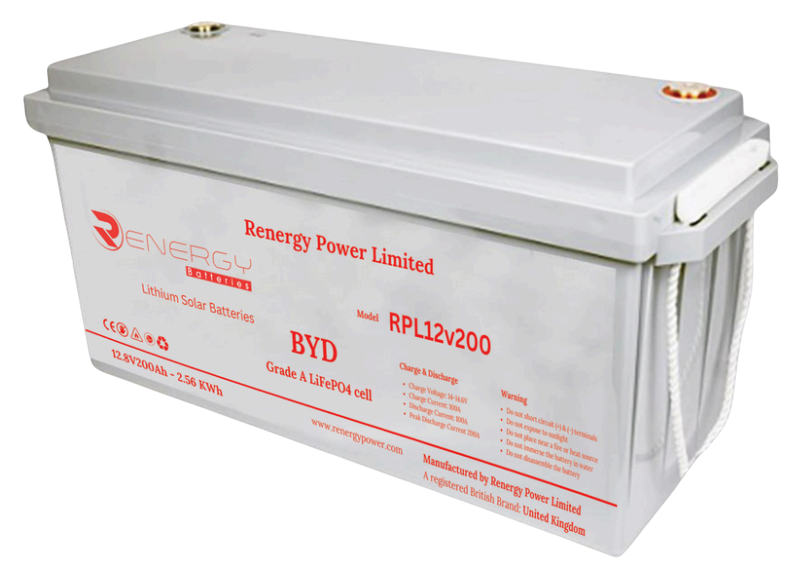 Renergy Power RPL 12V 200Ah(2.56 kWh) Lithium Battery
