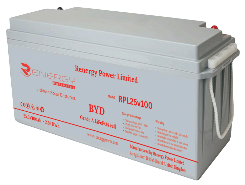 Renergy Power RPL 25V 100Ah (2.56kWh)Lithium Battery