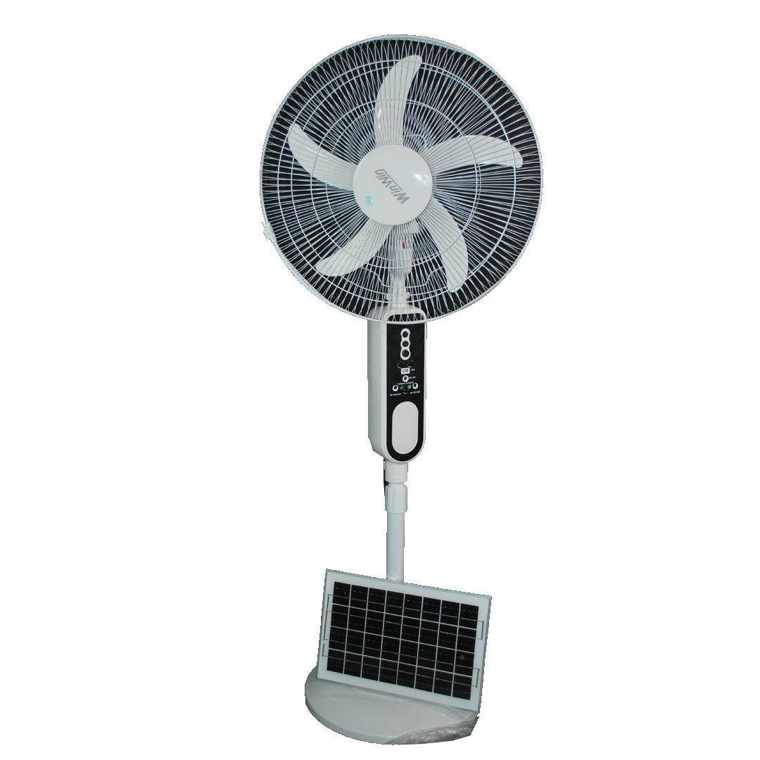 WIN WIN 18 Inch 5 Blade Solar Rechargeable Standing Fan
