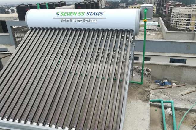 Seven SS Stars 250L Non-Pressurized Evacuated Tube Stainless Steel Solar Water Heater