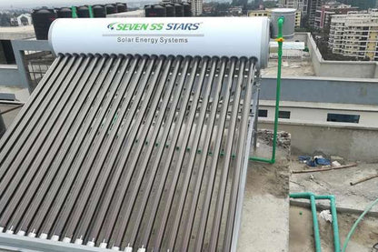 Seven SS Stars 250L Non-Pressurized Evacuated Tube Stainless Steel Solar Water Heater
