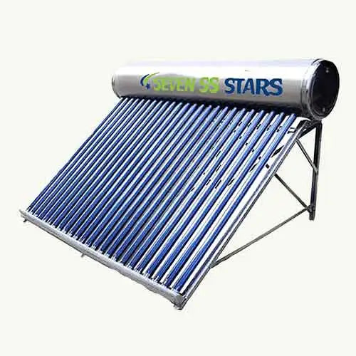 Seven SS Stars 250L Non-Pressurized Evacuated Tube Stainless Steel Solar Water Heater